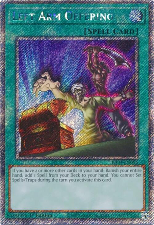 Left Arm Offering [RA04-EN086] Platinum Secret Rare | Shuffle n Cut Hobbies & Games