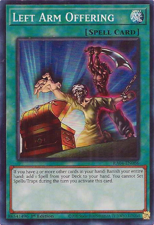 Left Arm Offering [RA04-EN086] Super Rare | Shuffle n Cut Hobbies & Games