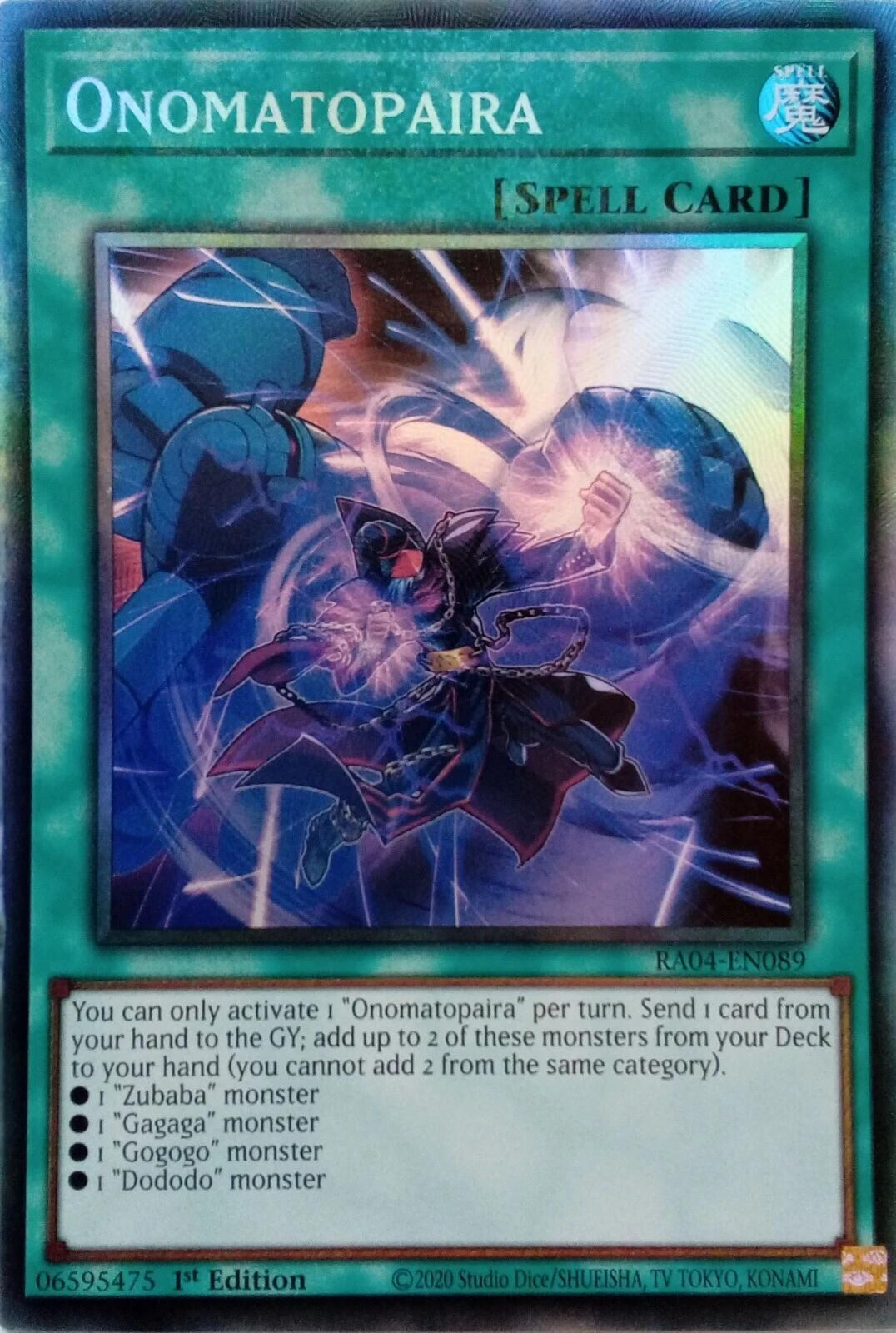 Onomatopaira [RA04-EN089] Prismatic Collector's Rare | Shuffle n Cut Hobbies & Games