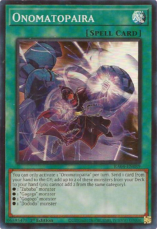 Onomatopaira [RA04-EN089] Super Rare | Shuffle n Cut Hobbies & Games