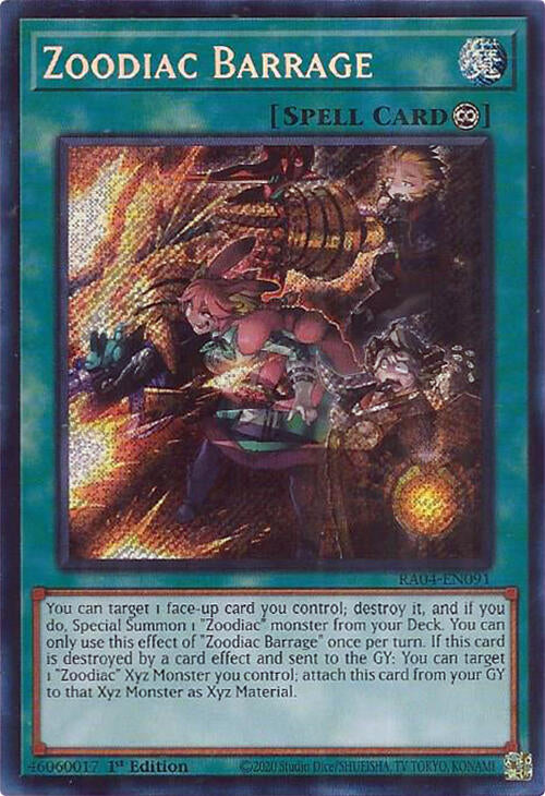 Zoodiac Barrage [RA04-EN091] Secret Rare | Shuffle n Cut Hobbies & Games