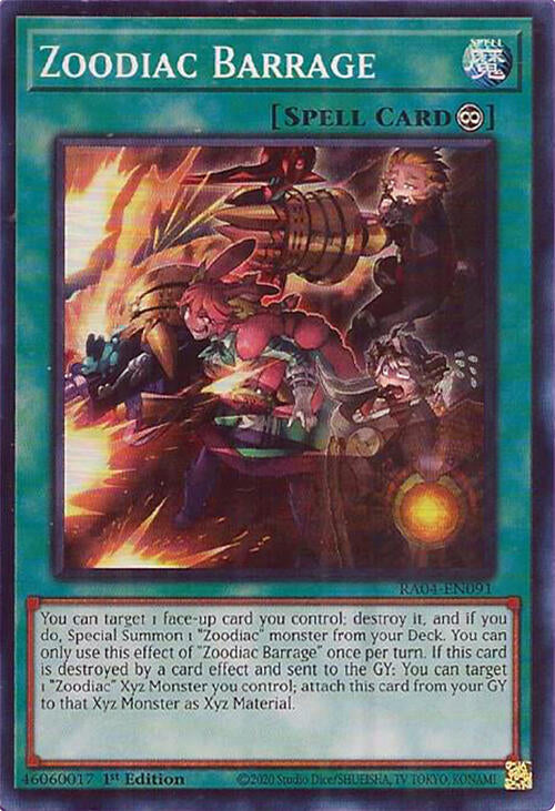 Zoodiac Barrage [RA04-EN091] Super Rare | Shuffle n Cut Hobbies & Games