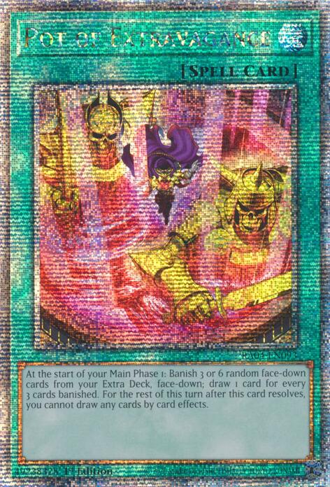 Pot of Extravagance (New Art) [RA04-EN093] Quarter Century Secret Rare | Shuffle n Cut Hobbies & Games