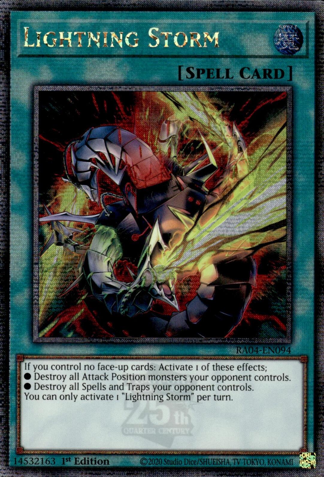 Lightning Storm (New Art) [RA04-EN094] Quarter Century Secret Rare | Shuffle n Cut Hobbies & Games