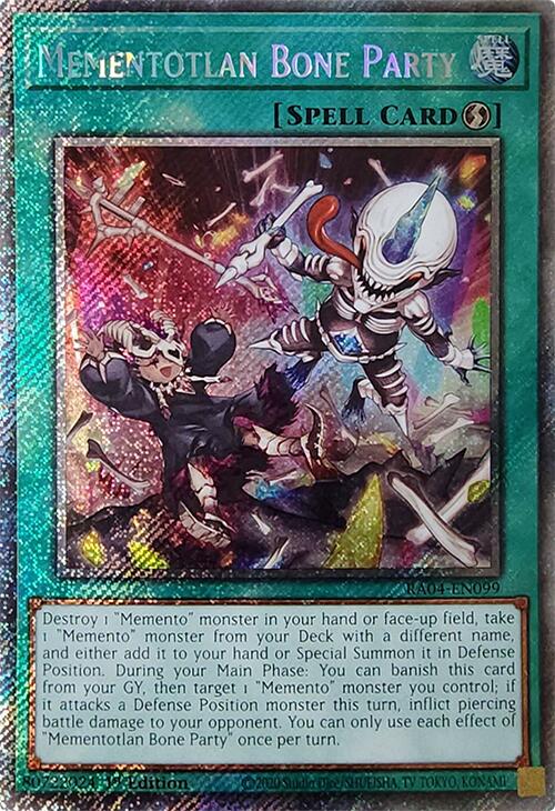 Mementotlan Bone Party [RA04-EN099] Platinum Secret Rare | Shuffle n Cut Hobbies & Games