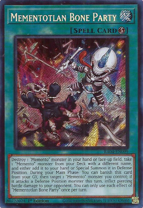 Mementotlan Bone Party [RA04-EN099] Secret Rare | Shuffle n Cut Hobbies & Games