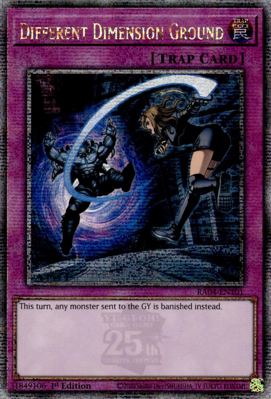 Different Dimension Ground [RA04-EN101] Quarter Century Secret Rare | Shuffle n Cut Hobbies & Games