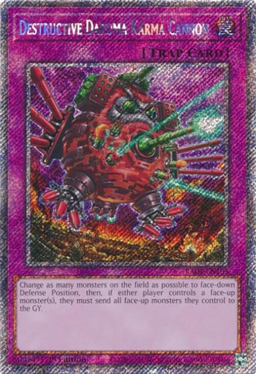 Destructive Daruma Karma Cannon [RA04-EN103] Platinum Secret Rare | Shuffle n Cut Hobbies & Games