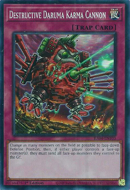 Destructive Daruma Karma Cannon [RA04-EN103] Super Rare | Shuffle n Cut Hobbies & Games