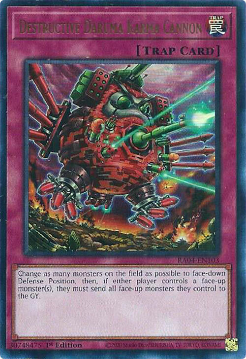 Destructive Daruma Karma Cannon [RA04-EN103] Ultra Rare | Shuffle n Cut Hobbies & Games