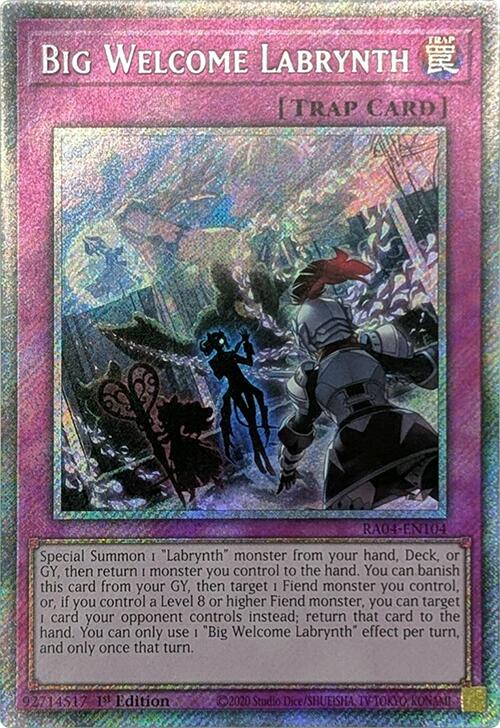 Big Welcome Labrynth [RA04-EN104] Platinum Secret Rare | Shuffle n Cut Hobbies & Games