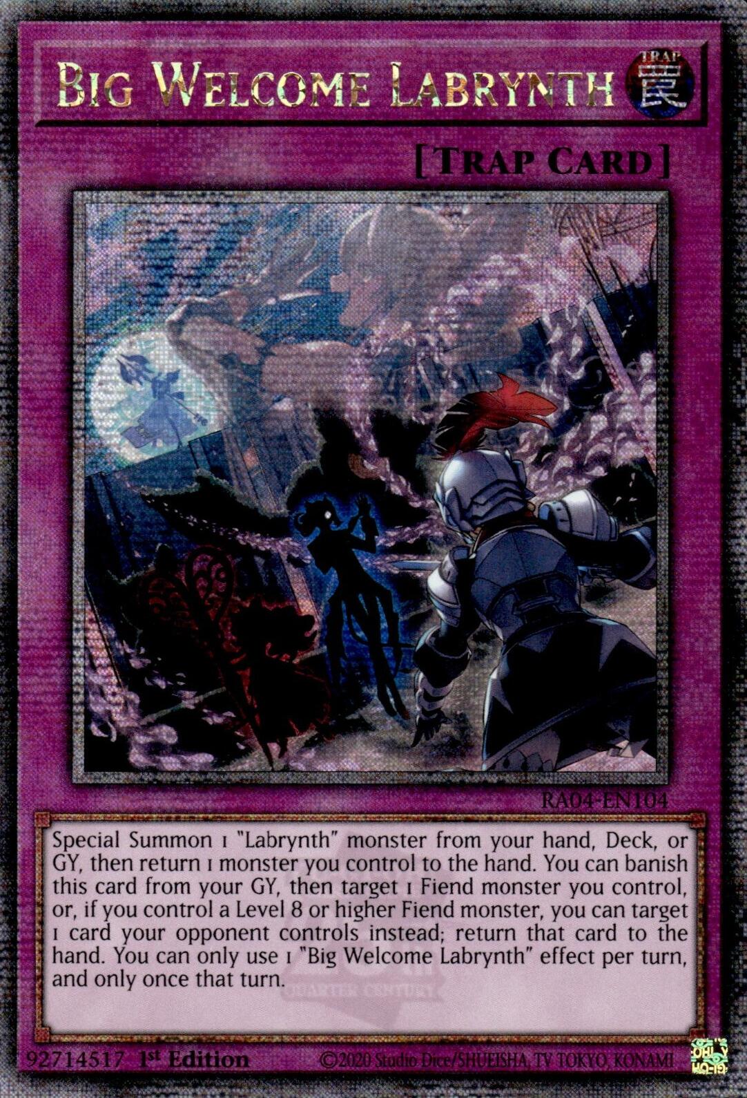Big Welcome Labrynth [RA04-EN104] Quarter Century Secret Rare | Shuffle n Cut Hobbies & Games