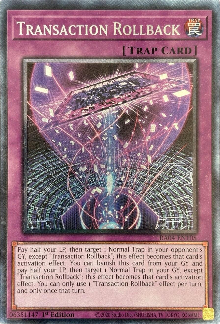 Transaction Rollback [RA04-EN105] Prismatic Collector's Rare | Shuffle n Cut Hobbies & Games