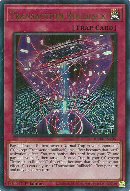 Transaction Rollback [RA04-EN105] Ultra Rare | Shuffle n Cut Hobbies & Games