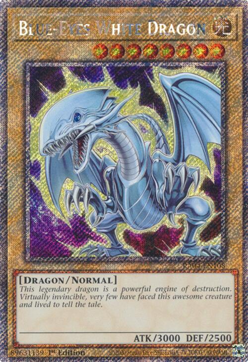 Blue-Eyes White Dragon (7th Art) [RA04-EN108] Platinum Secret Rare | Shuffle n Cut Hobbies & Games