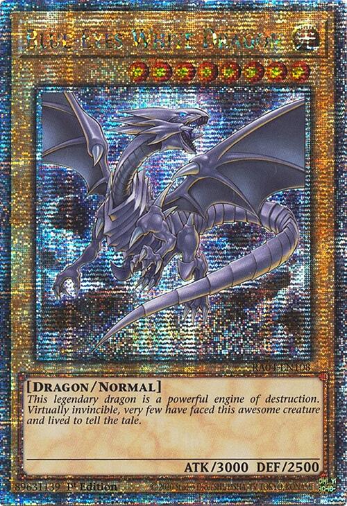 Blue-Eyes White Dragon (8th Art) [RA04-EN108] Quarter Century Secret Rare | Shuffle n Cut Hobbies & Games