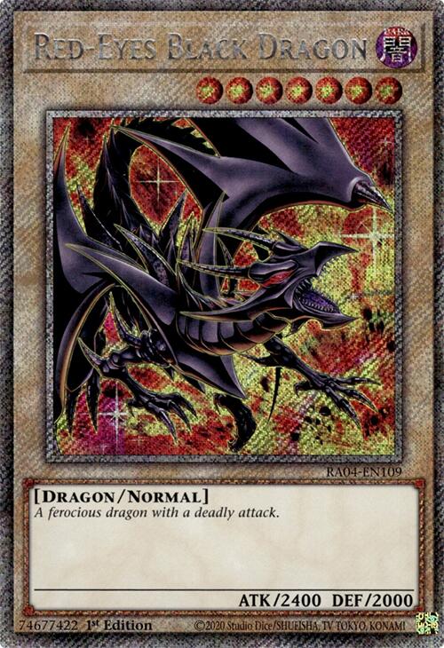 Red-Eyes Black Dragon (8th Art) [RA04-EN109] Platinum Secret Rare | Shuffle n Cut Hobbies & Games