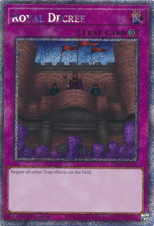 Royal Decree [RA04-EN113] Platinum Secret Rare | Shuffle n Cut Hobbies & Games