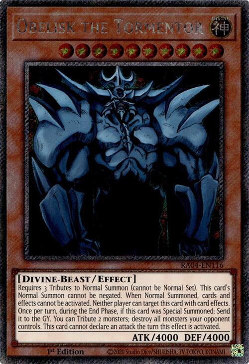 Obelisk the Tormentor [RA04-EN116] Platinum Secret Rare | Shuffle n Cut Hobbies & Games