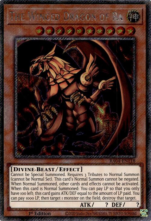 The Winged Dragon of Ra [RA04-EN118] Platinum Secret Rare | Shuffle n Cut Hobbies & Games