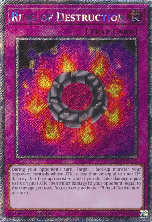 Ring of Destruction [RA04-EN119] Platinum Secret Rare | Shuffle n Cut Hobbies & Games