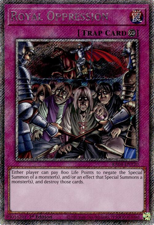 Royal Oppression [RA04-EN120] Platinum Secret Rare | Shuffle n Cut Hobbies & Games