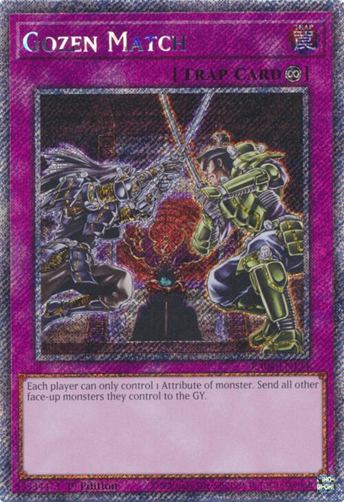 Gozen Match [RA04-EN134] Platinum Secret Rare | Shuffle n Cut Hobbies & Games