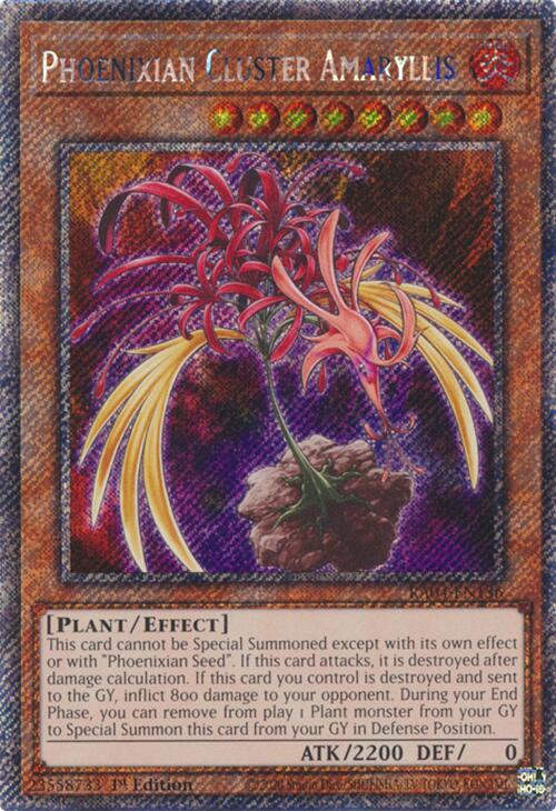 Phoenixian Cluster Amaryllis [RA04-EN136] Platinum Secret Rare | Shuffle n Cut Hobbies & Games