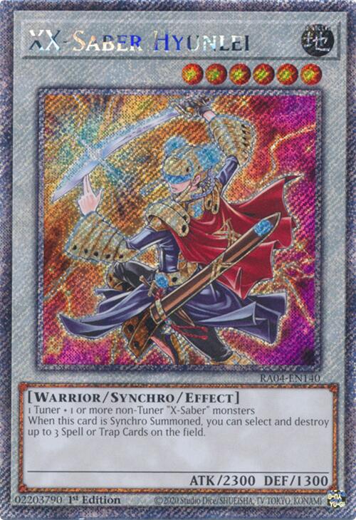 XX-Saber Hyunlei [RA04-EN140] Platinum Secret Rare | Shuffle n Cut Hobbies & Games