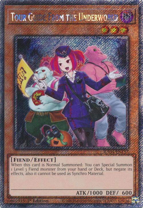 Tour Guide from the Underworld (Alternate Art) [RA04-EN157] Platinum Secret Rare | Shuffle n Cut Hobbies & Games