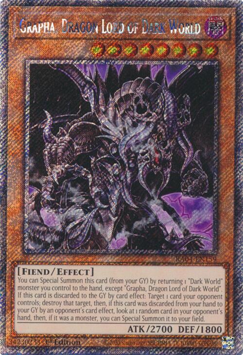 Grapha, Dragon Lord of Dark World [RA04-EN159] Platinum Secret Rare | Shuffle n Cut Hobbies & Games