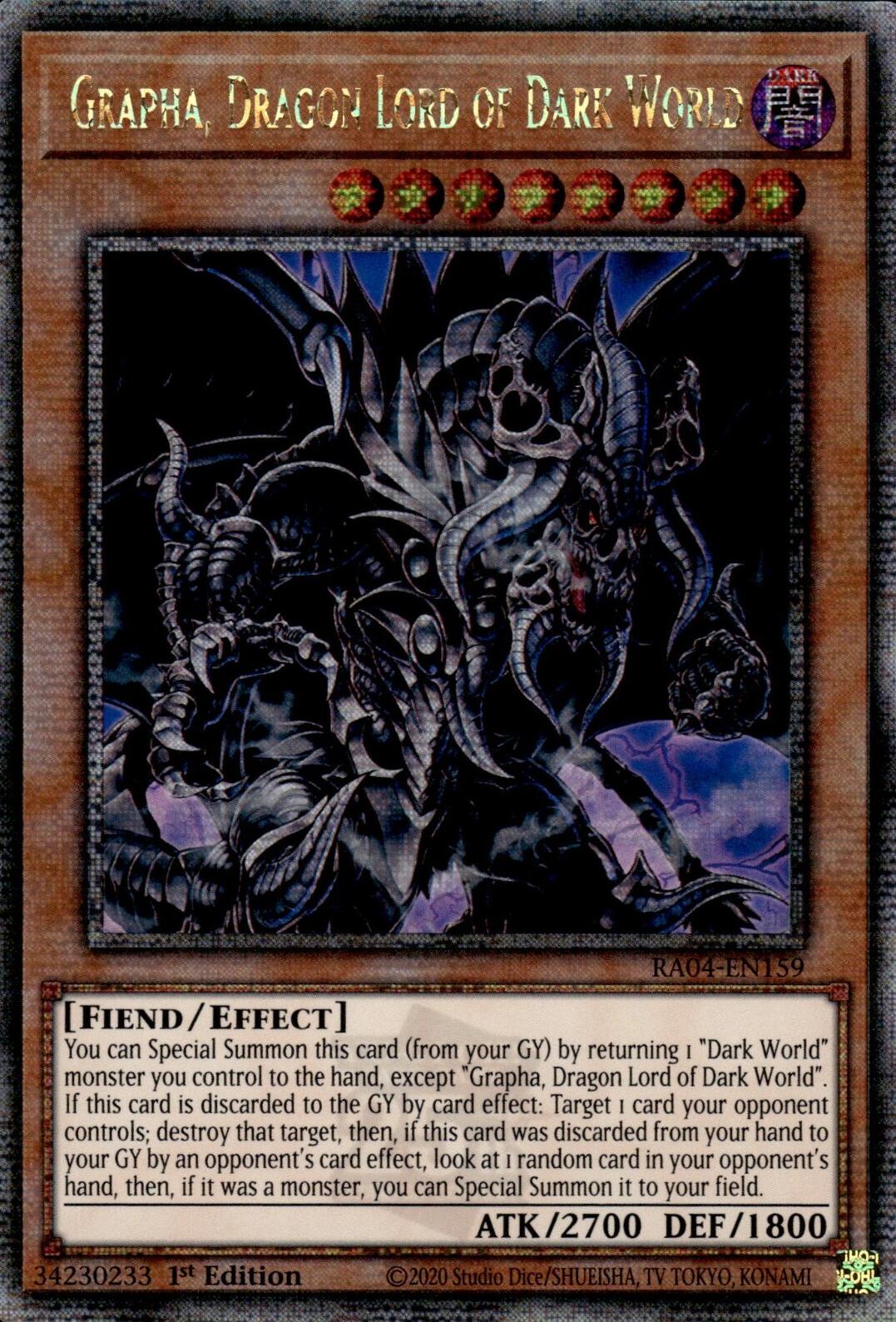 Grapha, Dragon Lord of Dark World [RA04-EN159] Quarter Century Secret Rare | Shuffle n Cut Hobbies & Games