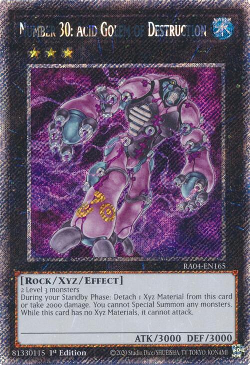Number 30: Acid Golem of Destruction [RA04-EN165] Platinum Secret Rare | Shuffle n Cut Hobbies & Games