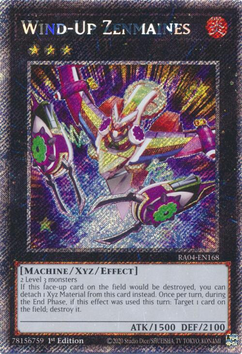 Wind-Up Zenmaines [RA04-EN168] Platinum Secret Rare | Shuffle n Cut Hobbies & Games