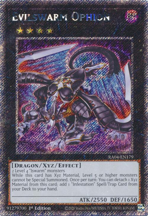 Evilswarm Ophion [RA04-EN179] Platinum Secret Rare | Shuffle n Cut Hobbies & Games