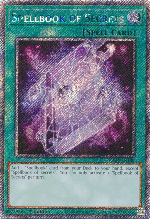 Spellbook of Secrets [RA04-EN189] Platinum Secret Rare | Shuffle n Cut Hobbies & Games