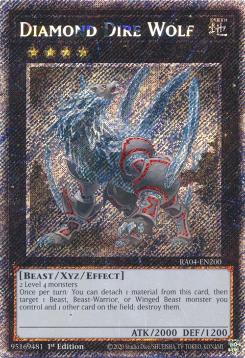 Diamond Dire Wolf [RA04-EN200] Platinum Secret Rare | Shuffle n Cut Hobbies & Games