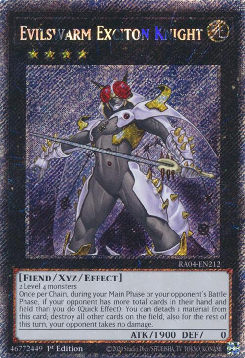 Evilswarm Exciton Knight [RA04-EN212] Platinum Secret Rare | Shuffle n Cut Hobbies & Games