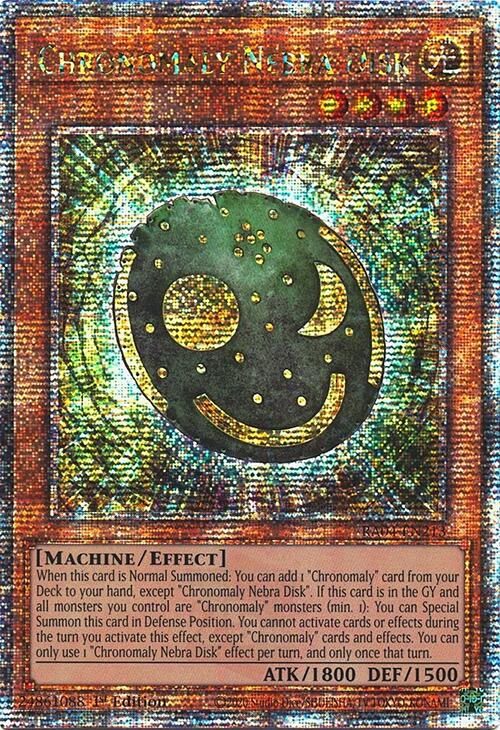 Chronomaly Nebra Disk [RA04-EN213] Quarter Century Secret Rare | Shuffle n Cut Hobbies & Games