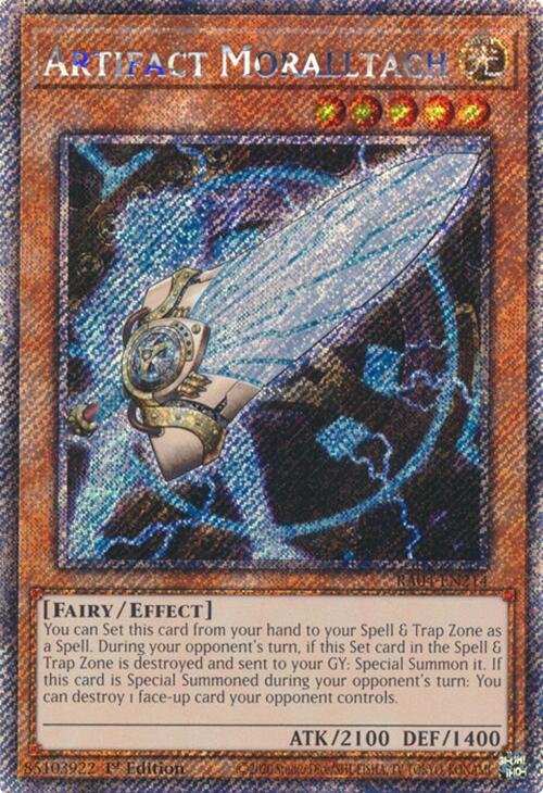 Artifact Moralltach [RA04-EN214] Platinum Secret Rare | Shuffle n Cut Hobbies & Games