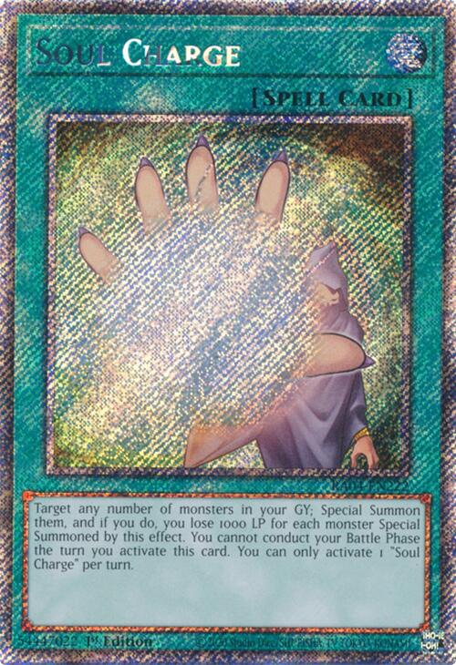 Soul Charge [RA04-EN222] Platinum Secret Rare | Shuffle n Cut Hobbies & Games