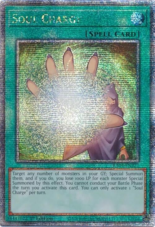 Soul Charge [RA04-EN222] Quarter Century Secret Rare | Shuffle n Cut Hobbies & Games
