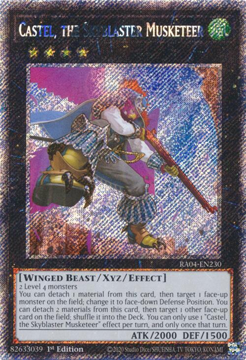 Castel, the Skyblaster Musketeer [RA04-EN230] Platinum Secret Rare | Shuffle n Cut Hobbies & Games