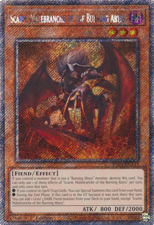 Scarm, Malebranche of the Burning Abyss [RA04-EN233] Platinum Secret Rare | Shuffle n Cut Hobbies & Games