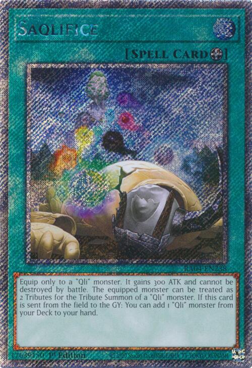 Saqlifice [RA04-EN238] Platinum Secret Rare | Shuffle n Cut Hobbies & Games