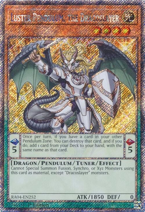 Luster Pendulum, the Dracoslayer [RA04-EN252] Platinum Secret Rare | Shuffle n Cut Hobbies & Games
