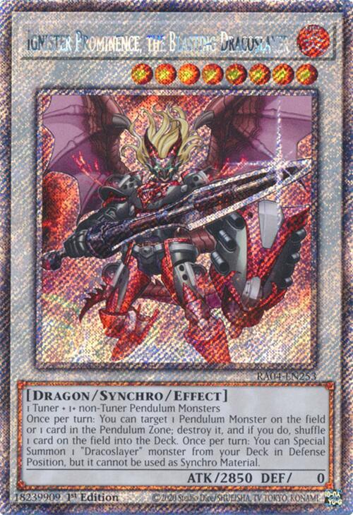 Ignister Prominence, the Blasting Dracoslayer [RA04-EN253] Platinum Secret Rare | Shuffle n Cut Hobbies & Games