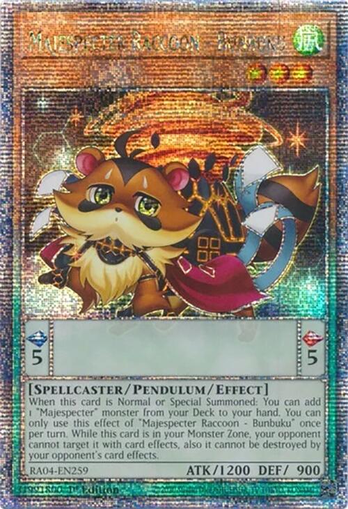Majespecter Raccoon - Bunbuku [RA04-EN259] Quarter Century Secret Rare | Shuffle n Cut Hobbies & Games