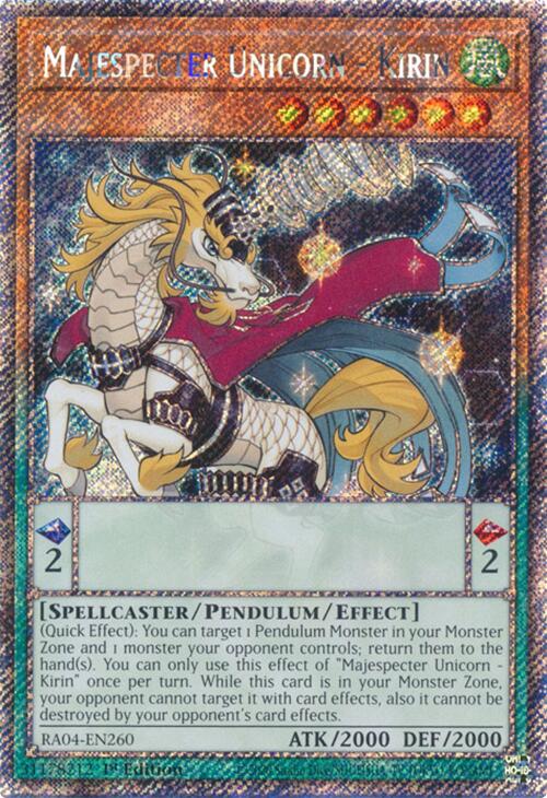 Majespecter Unicorn - Kirin [RA04-EN260] Platinum Secret Rare | Shuffle n Cut Hobbies & Games