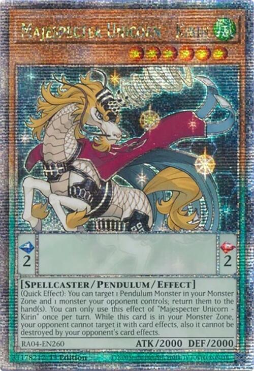 Majespecter Unicorn - Kirin [RA04-EN260] Quarter Century Secret Rare | Shuffle n Cut Hobbies & Games